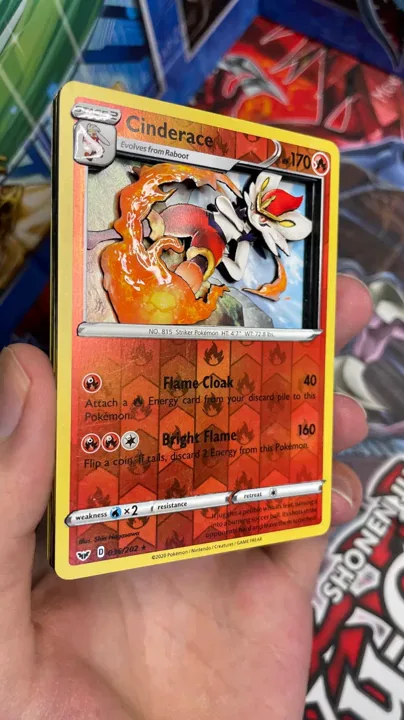 3D Cinderace Pokémon Shadowbox card Alteration. Finally finished the  Scorbunny evolution line!! - 9GAG