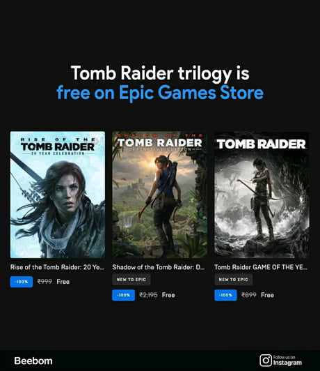 The Tomb Raider Trilogy Is Free On The Epic Games Store - Game