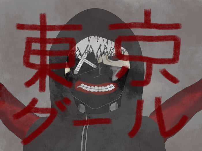 Some kaneki fan art i did it s my first try at drawing a person so