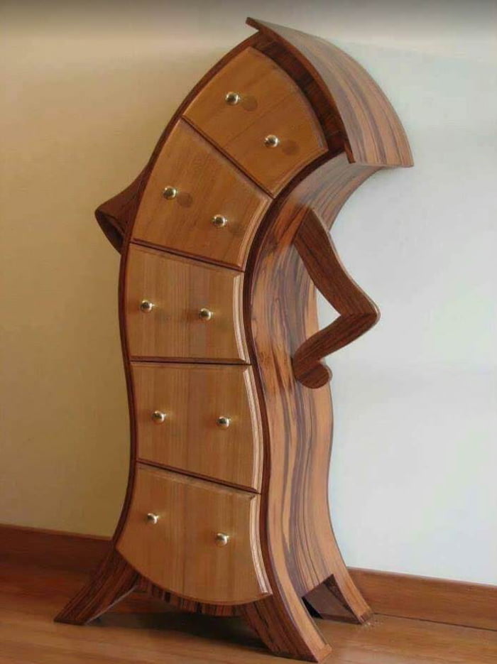This beautiful woodwork. Looks like it's saying ""I don't know, why don't YOU tell ME where the missing sock is, Kevin?!"