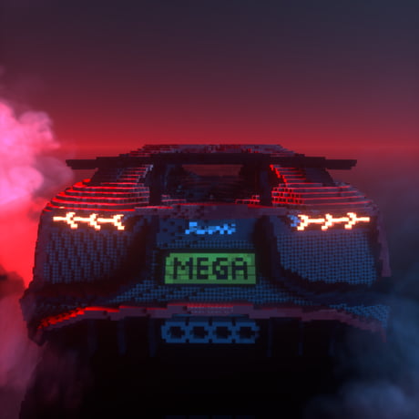 Here's another render of a Lamborghini Aventador built in Minecraft. - 9GAG