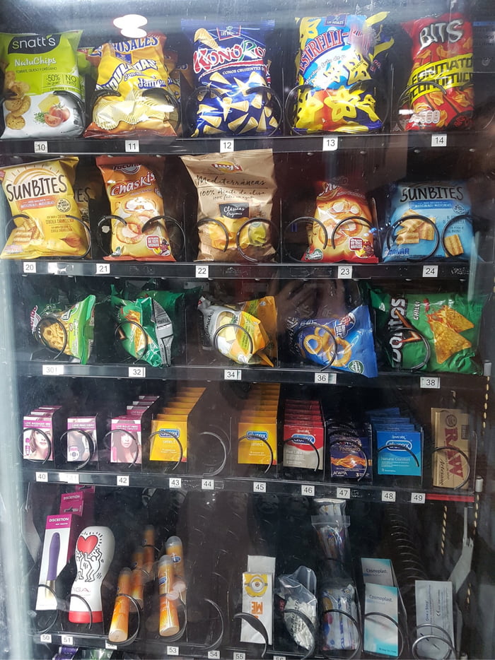 Somewhere in Spain there’s a vending machine selling crisps, condoms