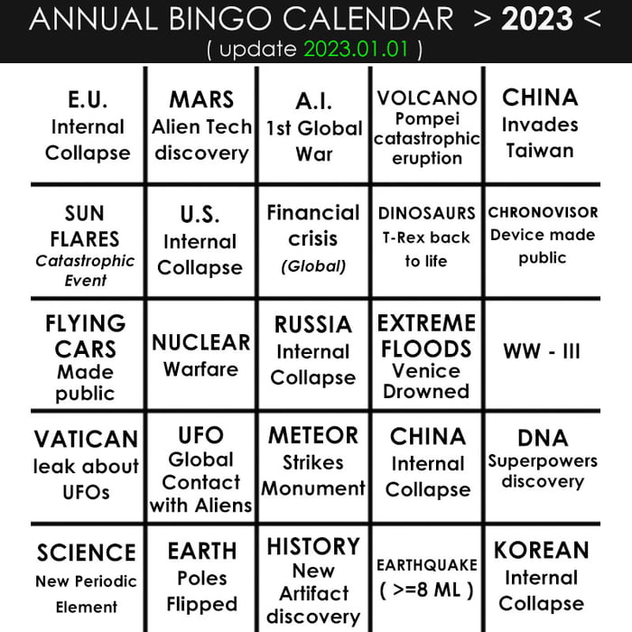2023 Bingo Update