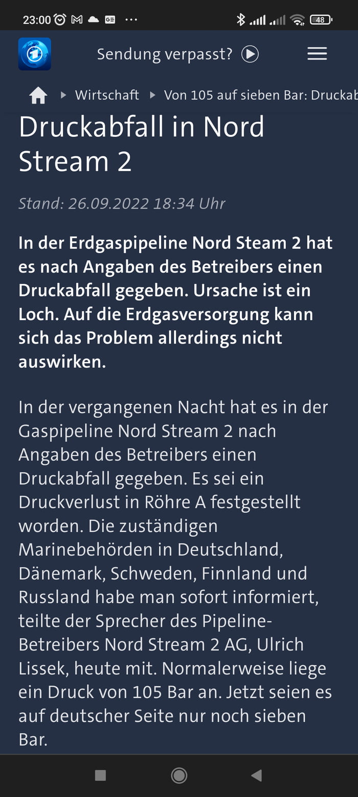 Nord stream 2 destroyed. sabotage possible - 9GAG