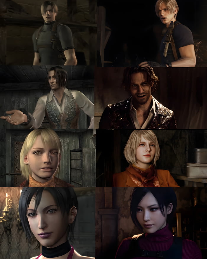 Resident Evil 4 Original Vs Remake Characters Comparison W Or L 9gag 7224