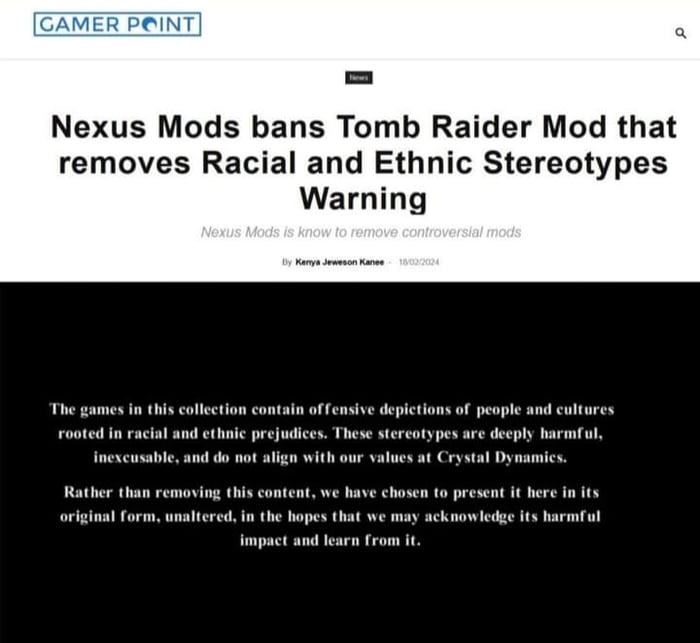 Nexus mods? More like Woke mods. - 9GAG