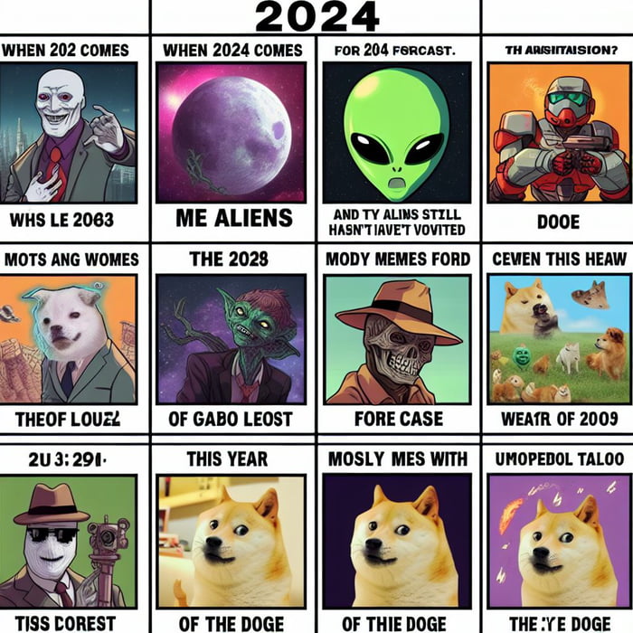 The most popular memes per month of 2024 according to a.i Use this