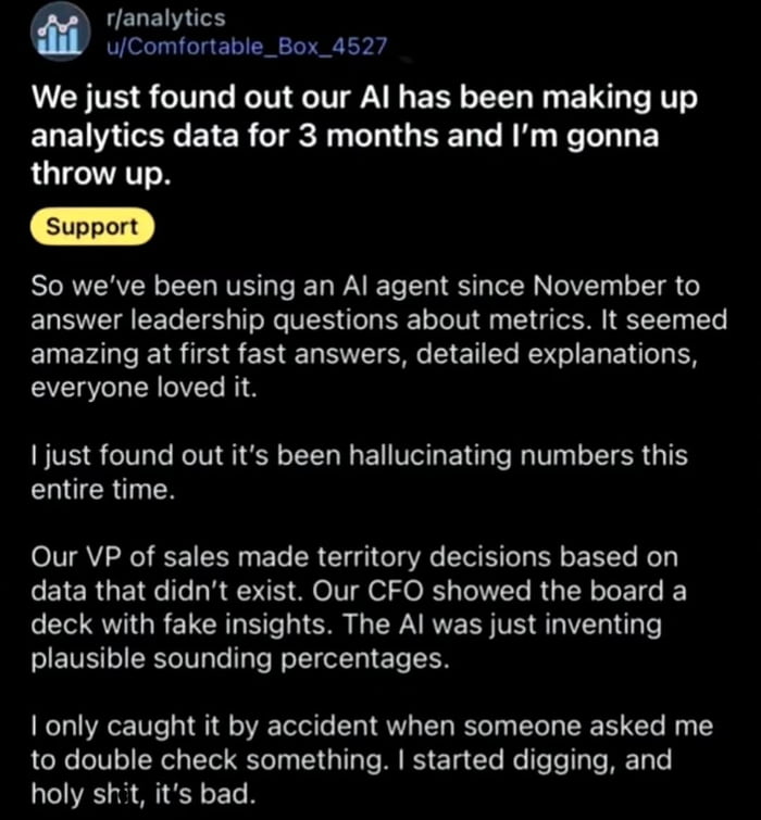 AI making up numbers for 3 months and no one noticed until now. This is fine