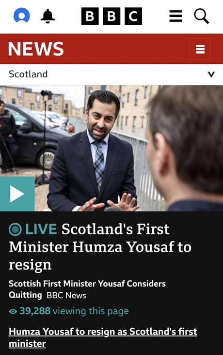 Unelected Scotland First Minister, Muslim and Hamas sympathiser to resign. Good riddance.