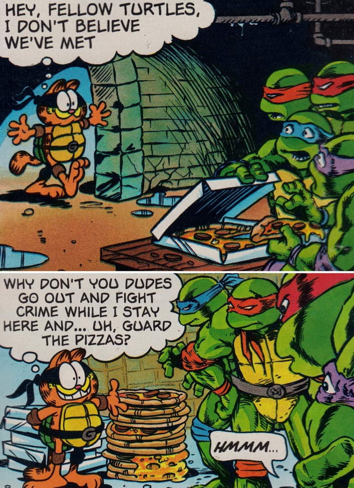 When Garfield Met The Ninja Turtles 9gag