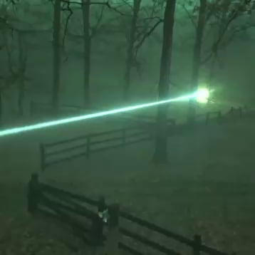Fun and games in the backyard with your homemade laser. Kids these days . . .