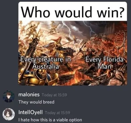 Australia wins. There are far too many of them