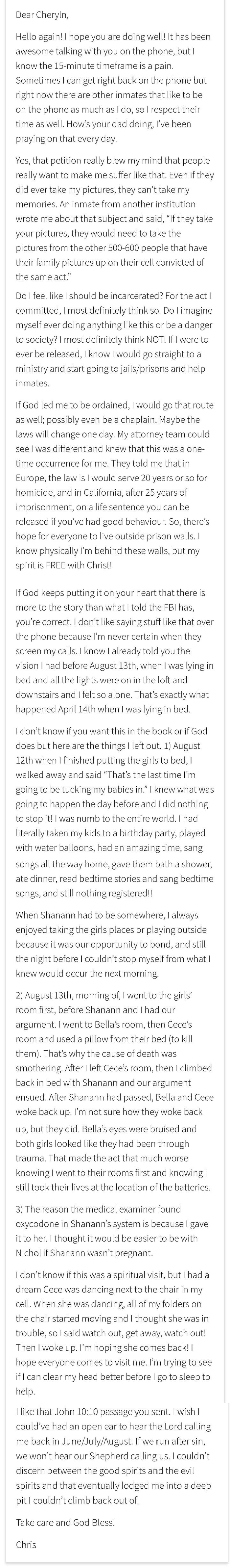 Chris Watts confession letter full - 9GAG