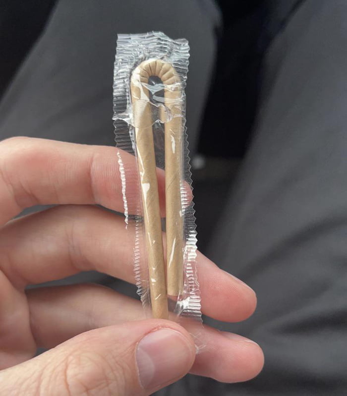 A paper straw, manufactured to avoid using plastic, wrapped in plastic