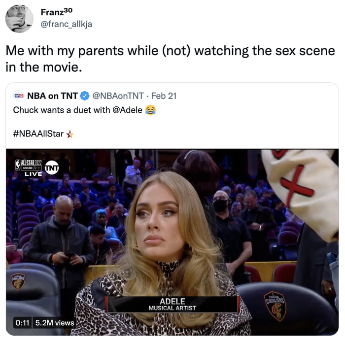 Adele's Appearance At The NBA All-Star Game Sparks Memes - 9GAG
