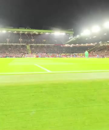An 1890s panoramic film camera at a modern football match