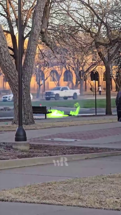 NOW - Green flames rise from manhole covers on Texas Tech campus. Buildings are being evacuated.
