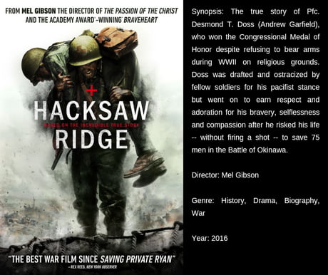 Unsolicited Movie Recommendation #67: Hacksaw Ridge - 9GAG