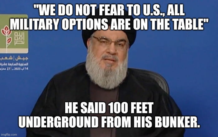 Hassan Nasrallah- Hezbollah Leader 3.11.23 - 9GAG