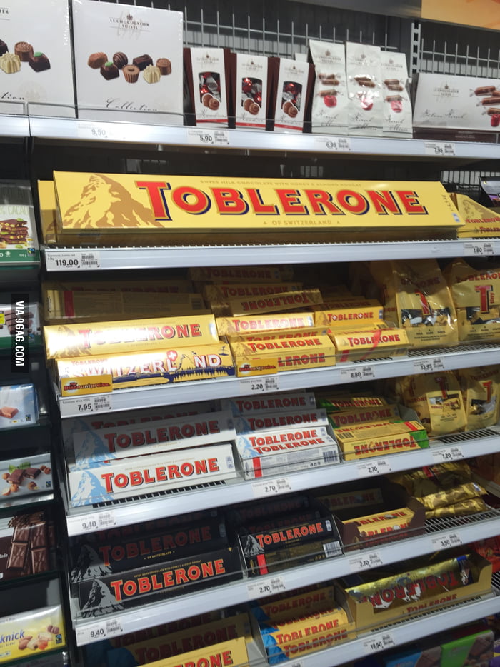 4,5 kg All mighty Toblerone!! From Switzerland, St. Moritz 9GAG