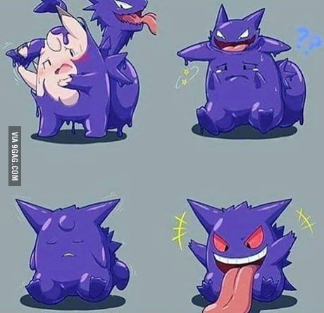 Gengar in the process of Mega Evolution - 9GAG