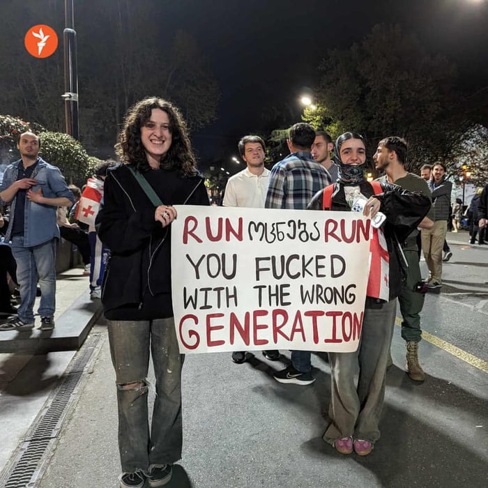 18.04.2024 - tbilisi, georgia. Moment of pride - After mass protests ...