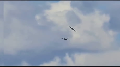 Two EA-18G Growlers crashed today after colliding in mid-air during the “Gunfighter Skies” air show at Mountain Home Air Force Base in Idaho. All pilots ejected safely.