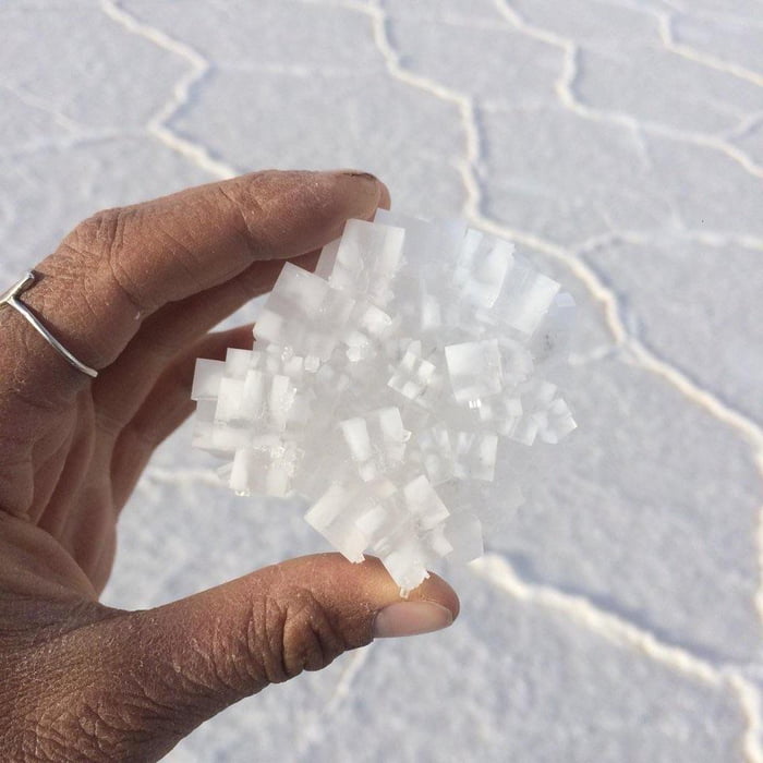 A salt crystal found at Salar de Uyuni