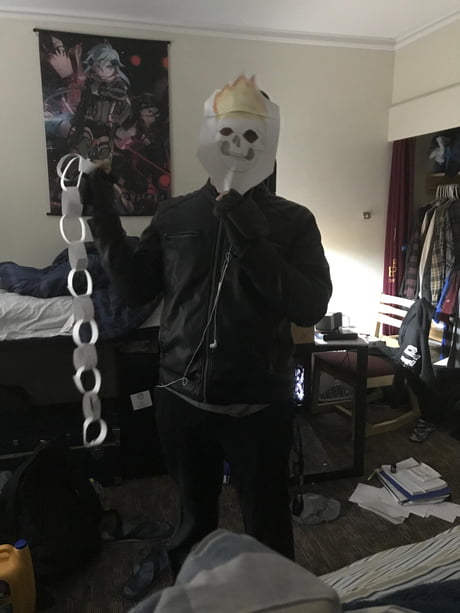 Last Minute College Cosplay - Paper Ghost Rider - 9GAG