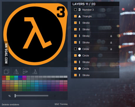 When will be the day we'll make BF4 emblems in HL3? - 9GAG