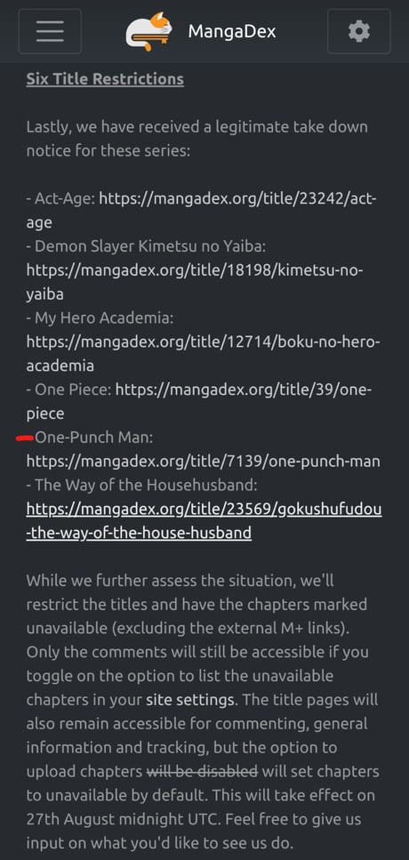 Mangadex Recieved A Takedown Notice For One Punch Man 9gag