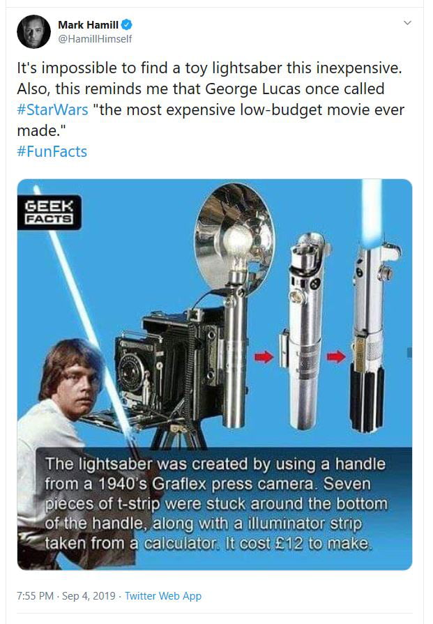 Old camera flash + lightsaber 9GAG