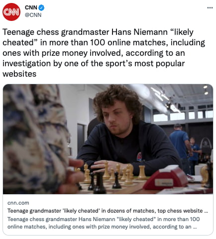 Hans Niemann: Teenage grandmaster 'likely cheated' in dozens of