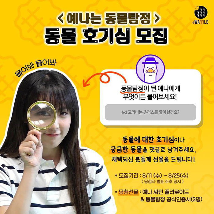 Photo : 210811 Animal Detective Choi Yena on Studio Waffle Official Instagram update