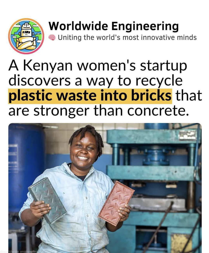 Nzambi Matee, the founder of Gjenge Makers based in Nairobi, said that the bricks she has made can be thrown against a wall and do not crack!