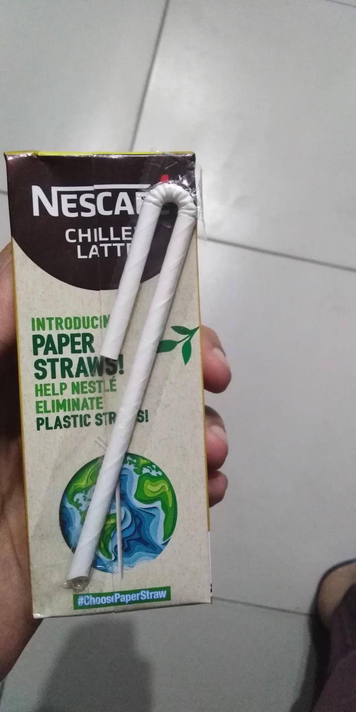 This paper straw covered in plastic wrap 9GAG