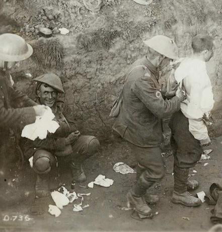 A thousand yard stare (Photo of soldier shell shocked) circa. 1917 - 9GAG