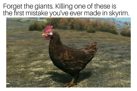 killing chickens in skyrim