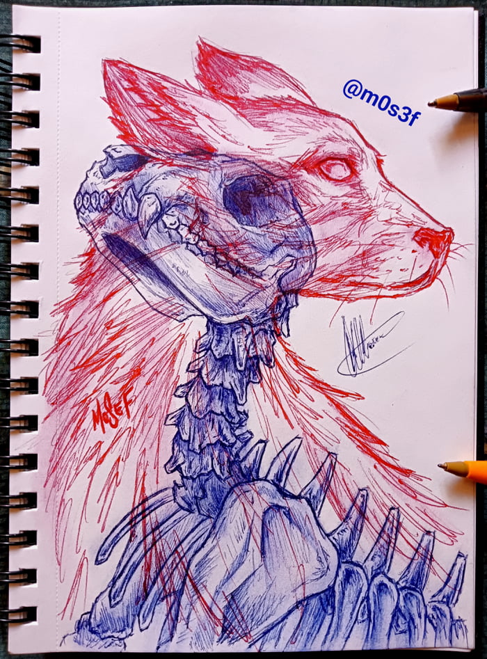 Sketch on paper, make sad head voice quiet