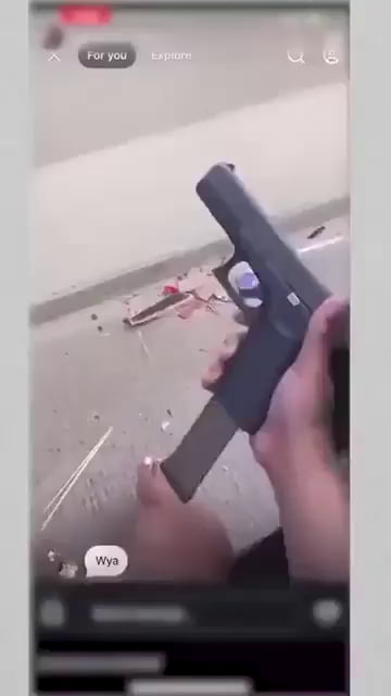 Recording herself throwing a stolen gun.. Genius..