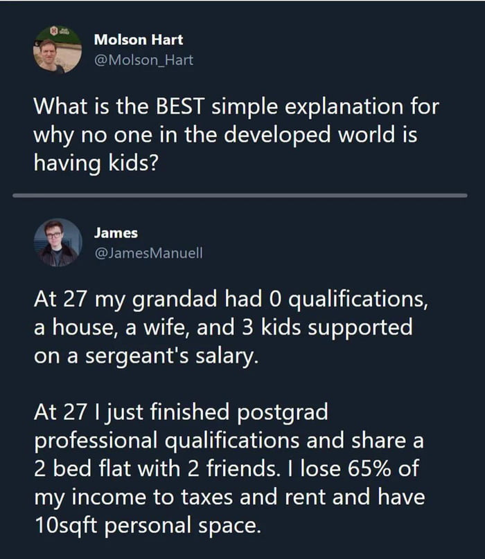 Grandad had it easy, we're just trying to survive