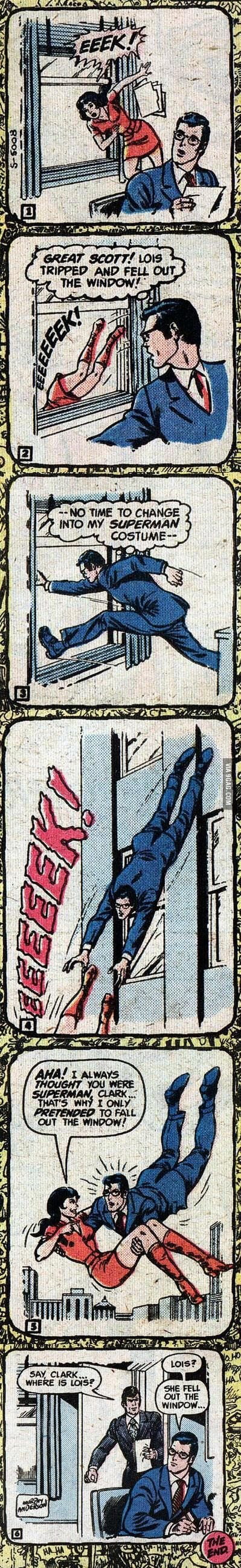 Superman maintaining his cover