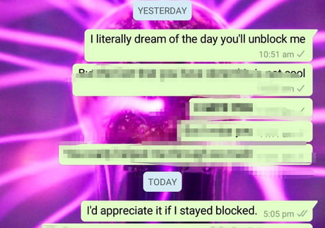 Will my ex unblock me