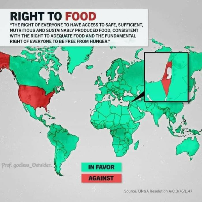 UN make a vote about human right to food. Guess which country vote