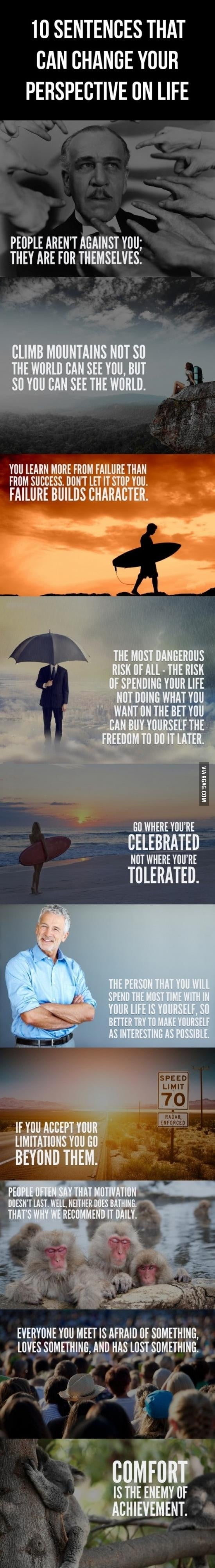 10 Powerful Sentences to Help Change Your Perspective on Life. - 9GAG