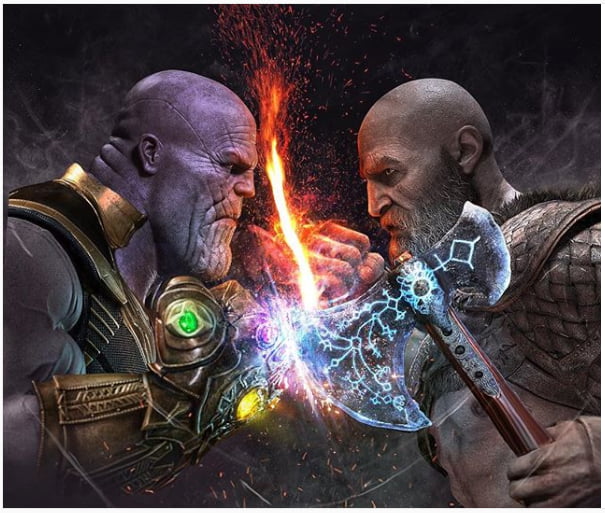 Thanos VS Old Man Kratos. Thanos is not considered as a God in the MCU ...