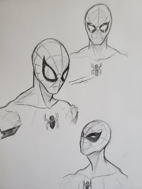 spiderman drawings head