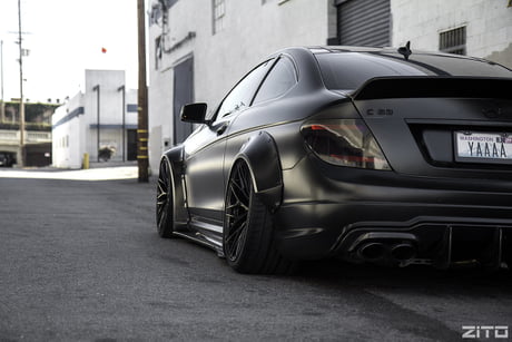 Cars Should Come Like This From The Factory Benz Blackedout C63 Stance Hella Lowlife 9gag