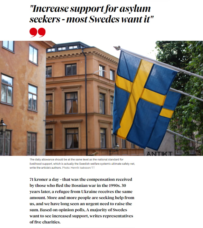 Charities in sweden swedish government must increase the daily