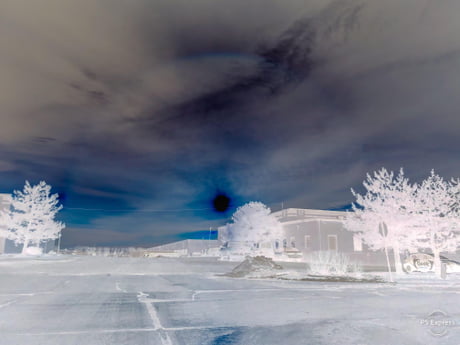 The sun, inverted colors